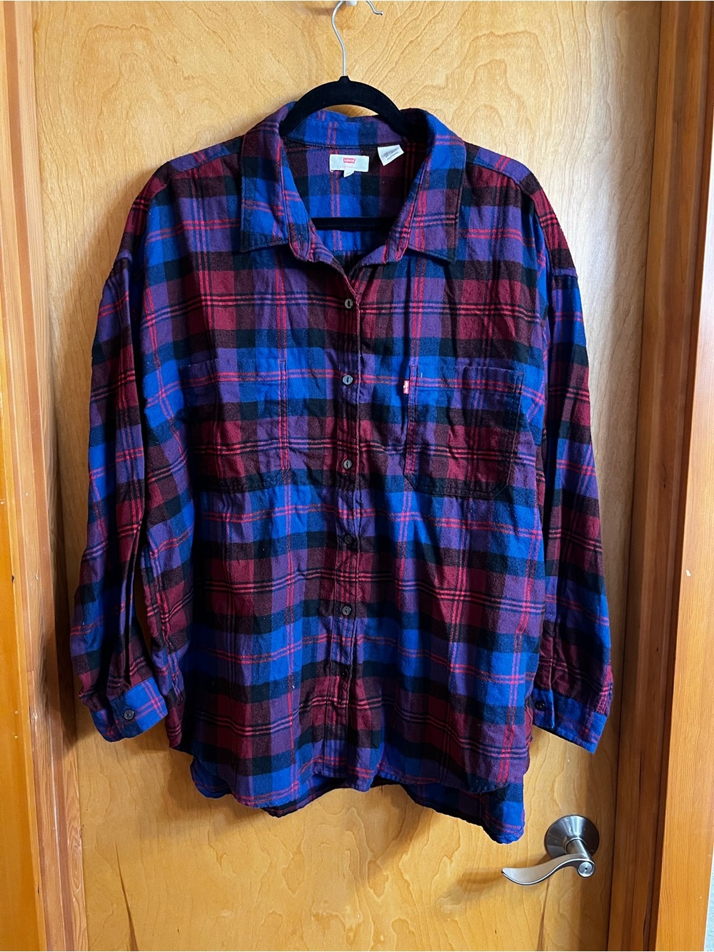 Levi's Blue & Maroon Plaid Button-Down Shirt